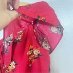 ZARA  Dress Red Floral Off Shoulder Size S Cocktail Beach Festival Boho Y2K Photo 8