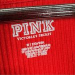 PINK - Victoria's Secret Pink by Victoria’s Secret Ribbed Henley Bodysuit Red Medium Long Sleeve Thong Photo 11