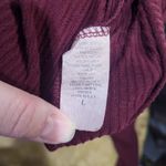 Discreet Burgundy Rib Knit Bodycon Turtleneck Dress Photo 5