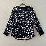 Boutique ⭐️ Talia long sleeve black top with white polka dots size large NEW Photo 5