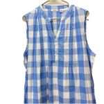 LL Bean Blue Plaid Sleeveless Midi Dress Pockets Size LARGE‎ Photo 4