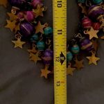 Very cute vintage boho gold, purple, pink & turquoise necklace EVC Purple Photo 5