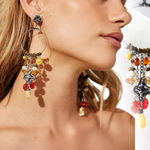 Free People  Lola Hoops in Silver Multi NWT Dangles Charms Cross Bohemian Boho Photo 0