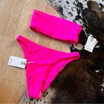 Good American GOOD‎ AMERICAN NWT Neon Hot Pink Better Band bikini Two Piece Size Small Photo 3