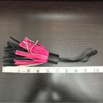 Betsey Johnson Tassel Keychain Bag Charm Pink Black and White Photo 5