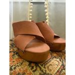 Lucky Brand  Pink Suede Platform Wood Heel Clogs Mules Sandals Size 9 M boho Photo 2