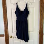 MagicSuit‎ Dress Swim Cover Up Ruched V Neck Black Lined Size 10 Blue Photo 5