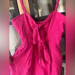 Tuckernuck MILLY Bows Romper Anya Linen tie knot Front Sleeveless Sweetheart barbie pink Photo 7