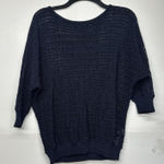 Jones New York  Women's Sweater Size Medium Navy Blue Open Knit Photo 0