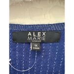 Alex Marie | Blue Metallic Knit Zip Cardigan Sweater | Size 1X Photo 4