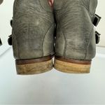 Free People Braeburn Distressed Leather Ankle Boots Sz 40 Grey Buckle Straps Photo 14