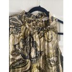 Calvin Klein Womens 10 Tan Paisley Sleeveless Smocked Knee Length Dress Church Photo 1