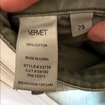 Verve Wide Leg Distressed Cropped Denim Olive Jeans 100% Cotton Size 29 Green Photo 4