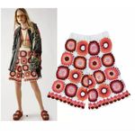 Free People Flook x  Crotched‎ Francis Long Shorts in Cream Orange Size XS Photo 7