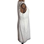 J.Crew sheath dress in textured tweed with contrast fringe trim ivory size 12 Photo 2