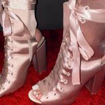 ALDO  Satin Ribbon Lace Up Heels Pink 9 Photo 3