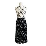 ZARA Dress Black White Ivory Contrast Polka Dots Sleeveless Pleated Midi Small Photo 4