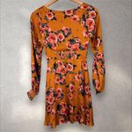 Free People  Morning Light Marigold Floral Mini Dress Cut Out‎ Long Sleeve Size 6 Photo 6