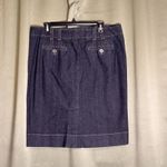 Ann Taylor  Loft Women's Dark Wash Blue Denim Wide Hem Skirt Size 14 NEW! Photo 1