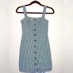 Hollister  Womens Pinstripe Dress Size Medium Short Button Down Front Photo 4