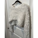 Le lis  Fuzzy Cropped Sweater Small White Women’s Knit Long Sleeve Juniors Photo 1