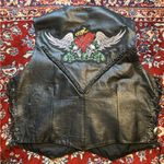 Women's Black MOB Genuine Leather Motorcycle Riding Vest W/Side Lace Size L Size L Photo 0