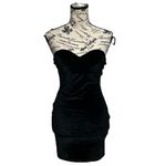 Urban Outfitters Diana Velvet HOCO Sweetheart Mini Dress Black Goth M Witch Photo 2