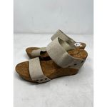 Lucky Brand  Cork Platform Wedge‎ Slide Sandals Summer Heels Cream Size 10 Photo 4