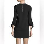 Tibi Tie Sleeve Structured Crepe Black Shift Dress Photo 1