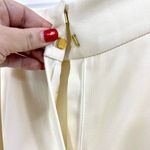 ESCADA Cream Gold Wool Belted Dress Pants Size 10 Photo 3