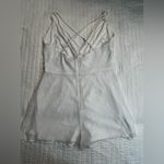 Lulus Rush to Romance White Burnout Floral Sleeveless Romper Size L Photo 6