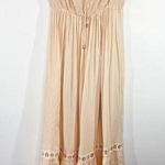 Pale Peach Pink Strapless Tie Neck Lace Dress Feminine Boho Fairy Women Medium Photo 0