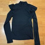 Anthropologie t.la Striped Ruffle Bohochic Coastal Cowgirl Quiet Luxury Top M Photo 0