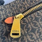 Fossil  Kinsley Crossbody Black Cloth Monogram With‎ Leather Accent Academia Bag Photo 5