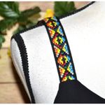 Vintage Havana Ladies Sheer Black Cropped Tank Top Size L Aztec Straps Photo 3