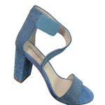 Jeffrey Campbell Share  Blue Rhinestone Sandal Heel Size 8 Right Shoe Only Ampute Photo 5