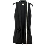Wilfred Long Knit Vest Womens Small Black Sleeveless Open Front Pockets Duster Photo 8