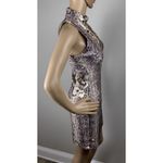 Fab'rik Bodycon Sequins Snakeskin Mini Dress Sz S Cocktail Party Club Sexy Date Purple Photo 6