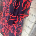 Rachel Roy Navy Blue Red Design Long Sleeve Mini Dress Sabrina Neck Size Medium Photo 5