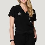 Mandala Black One Pocket Scrub Top Size M Photo 0