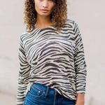 Olivaceous  Tan Black Zebra Side Zipper Sweater Size Small Photo 0