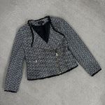 J.Crew Tweed Fringe Hem Zip Front Moto Blazer Jacket Black Size 6 Photo 15