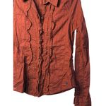 Abercrombie & Fitch  Women's Red Long Sleeve Ruffle Button-Up Shirt Casual Sz XS Photo 3