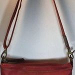 Fossil Morgan Large Zip Top Crossbody/Messenger Bag Real Red Leather READ Photo 0
