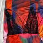 New Tie Dye and Lace Maxi Dress Large Black Photo 3