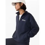 Athleta S Power Of She 1/4 Zip Fleece Sweatshirt Navy Blue Small Regular Photo 3