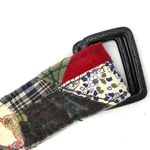 Patchwork Fabric Belt Rustic Bee Embroidery Whimsical Green Photo 6