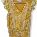 Ramy Brook S Ethereal mini dress vibrant leopard print ruffle Yellow Flutter Photo 3
