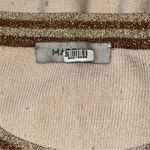Marella Women’s Sz S Latte Cream Gold Silver Metallic Trim Cerchico Crop Sweater Photo 10