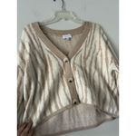 Lucy Paris  Zebra Patterned Tan & Cream Cropped Cardigan Size Medium Soft Cozy Photo 2